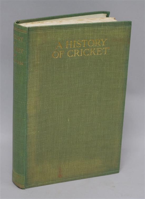 Altham, H.S. - A History of Cricket, quarto, cloth, London 1926